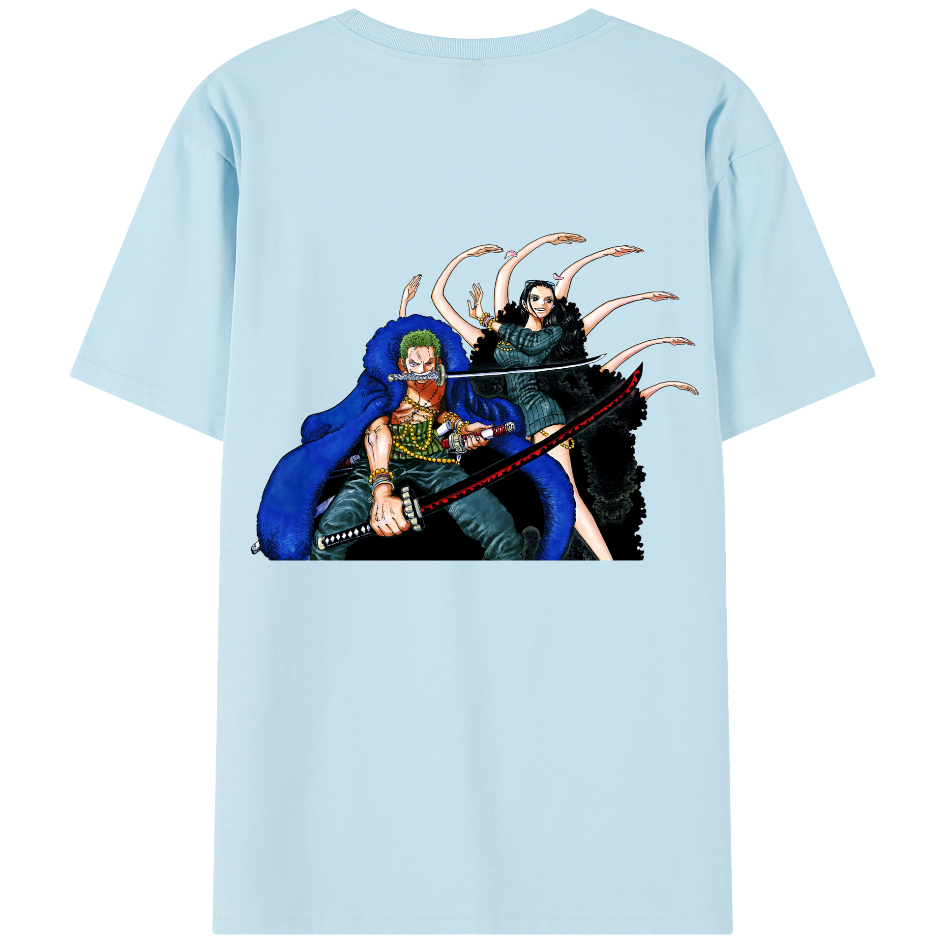 ワンピース ロロノア・ゾロ ONE PIECE Roronoa Zoro 綿100％半袖Tシャツ（背面プリント）